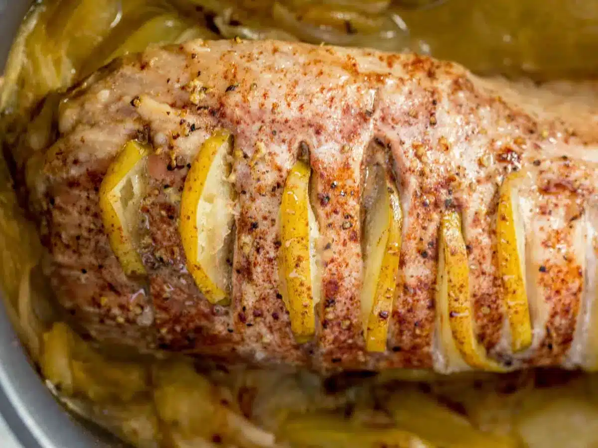 close up of pork after its cooked