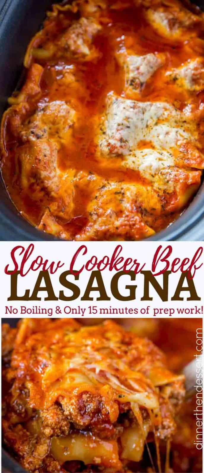 Easy Slow Cooker Lasagna (Meal Prep Ahead!) Dinner, then Dessert