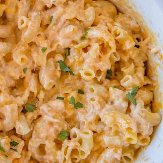 Ready to cook in five minutes! Perfectly cheesy Slow Cooker Macaroni and Cheese!