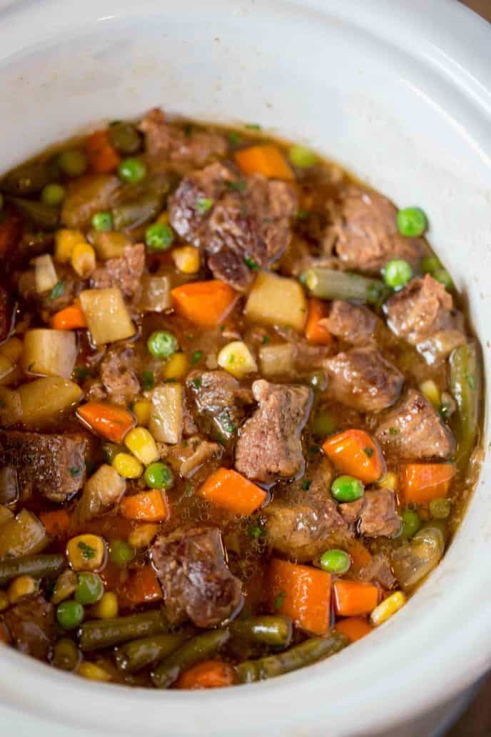 Crockpot Vegetable Beef Soup Recipe (full of flavor!) - The Recipe