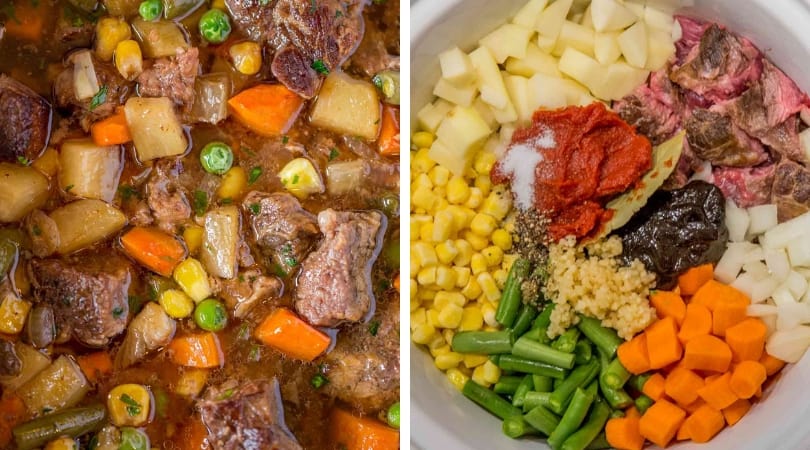 Slow Cooker Vegetable Beef Soup - Dinner, then Dessert