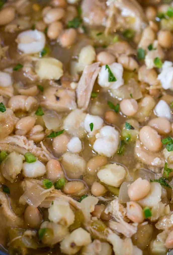 Crock Pot white chicken chili with hardly any prep time at all!