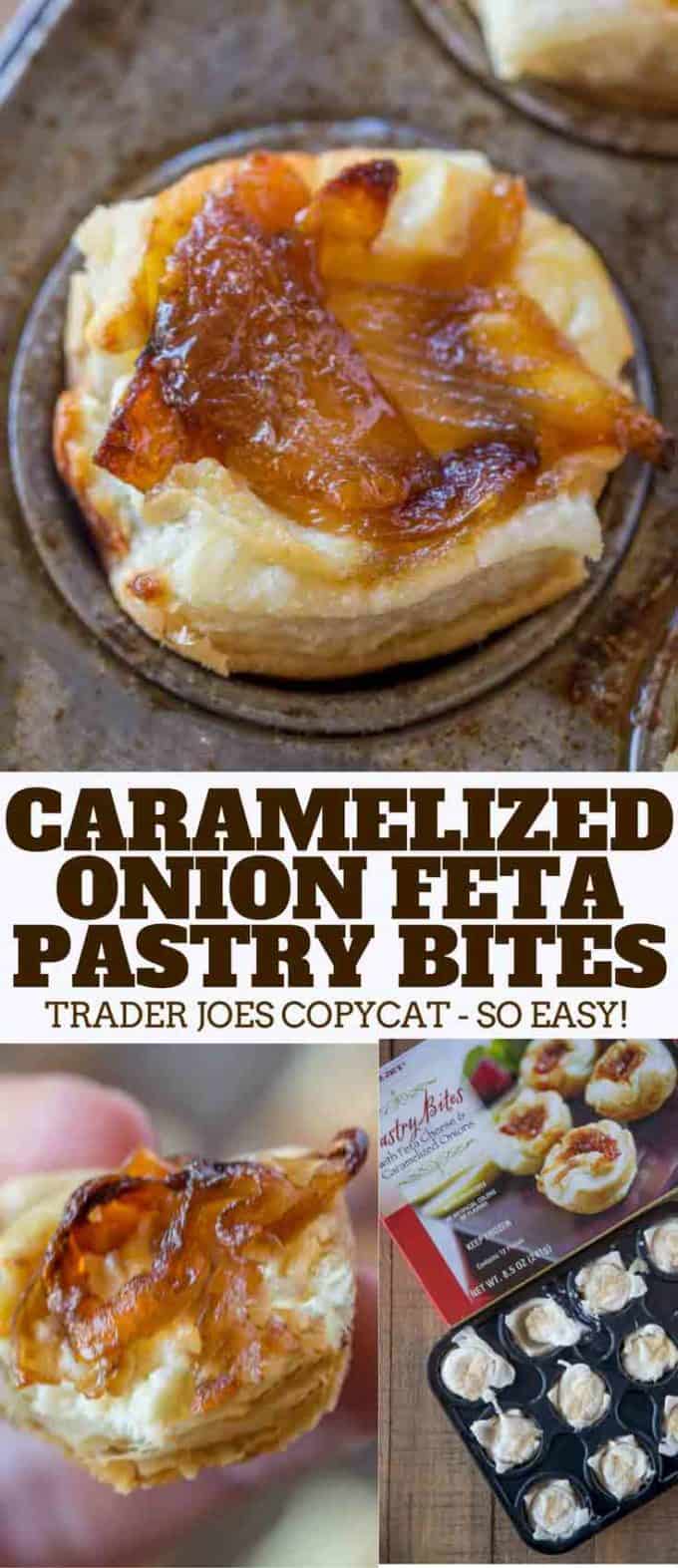 Caramelized Onion Feta Pastry Bites from Trader Joe's are one of their most popular frozen appetizers (and most expensive) and they're easy to make at home!