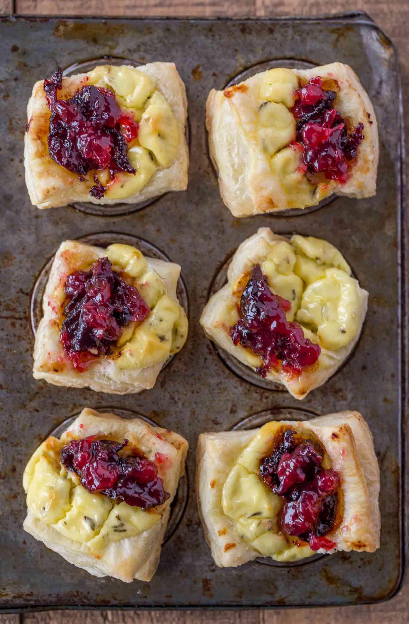 Cranberry Goat Cheese Pastry Bites Dinner, then Dessert