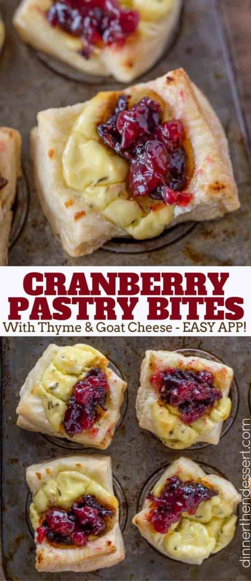 Cranberry Goat Cheese Pastry Bites Dinner, then Dessert