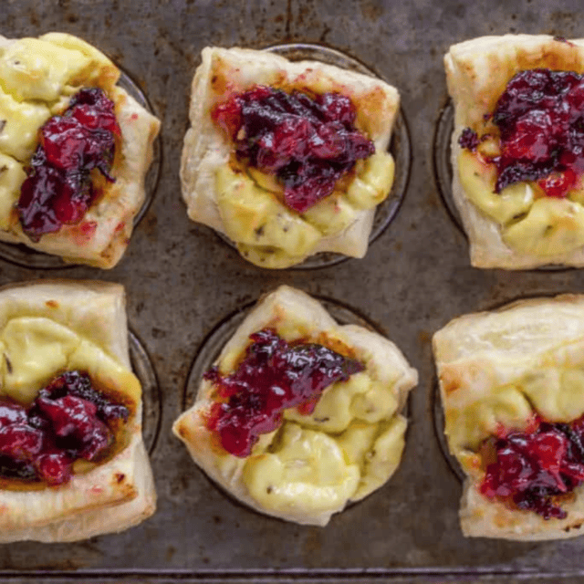 cranberry bites in a muffin tin