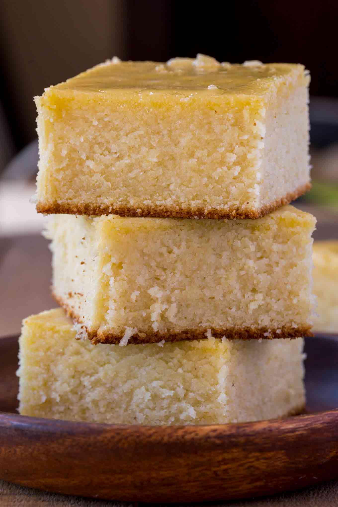 stacked corn bread