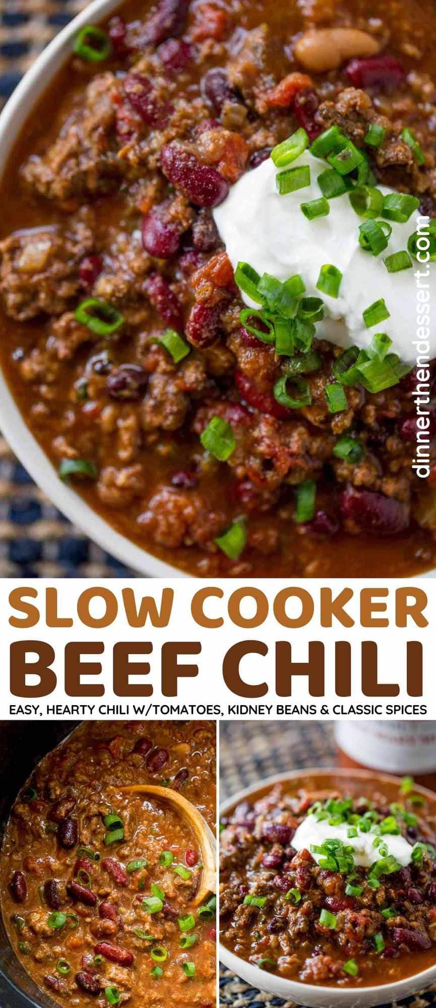 Slow Cooker Beef Chili Collage