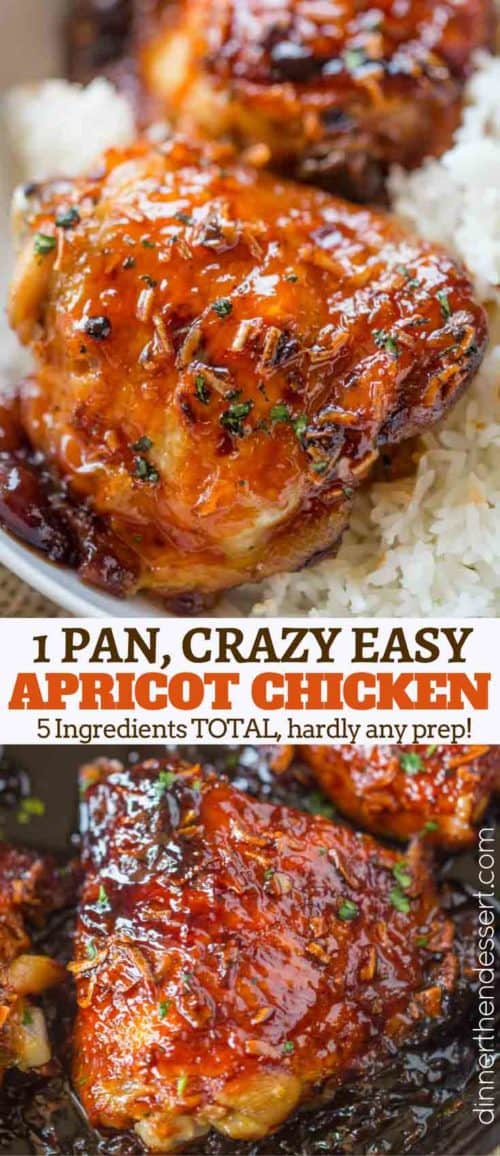 One Pan Baked Apricot Chicken (5 Ingredients!) Dinner, then Dessert