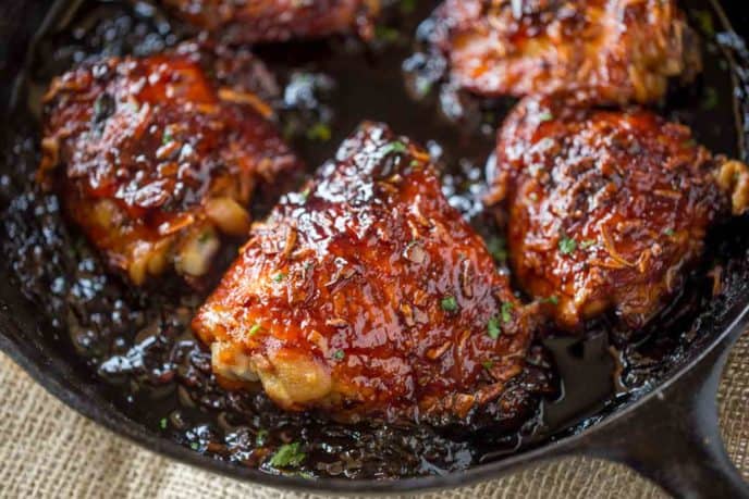 Apricot Chicken in skillet