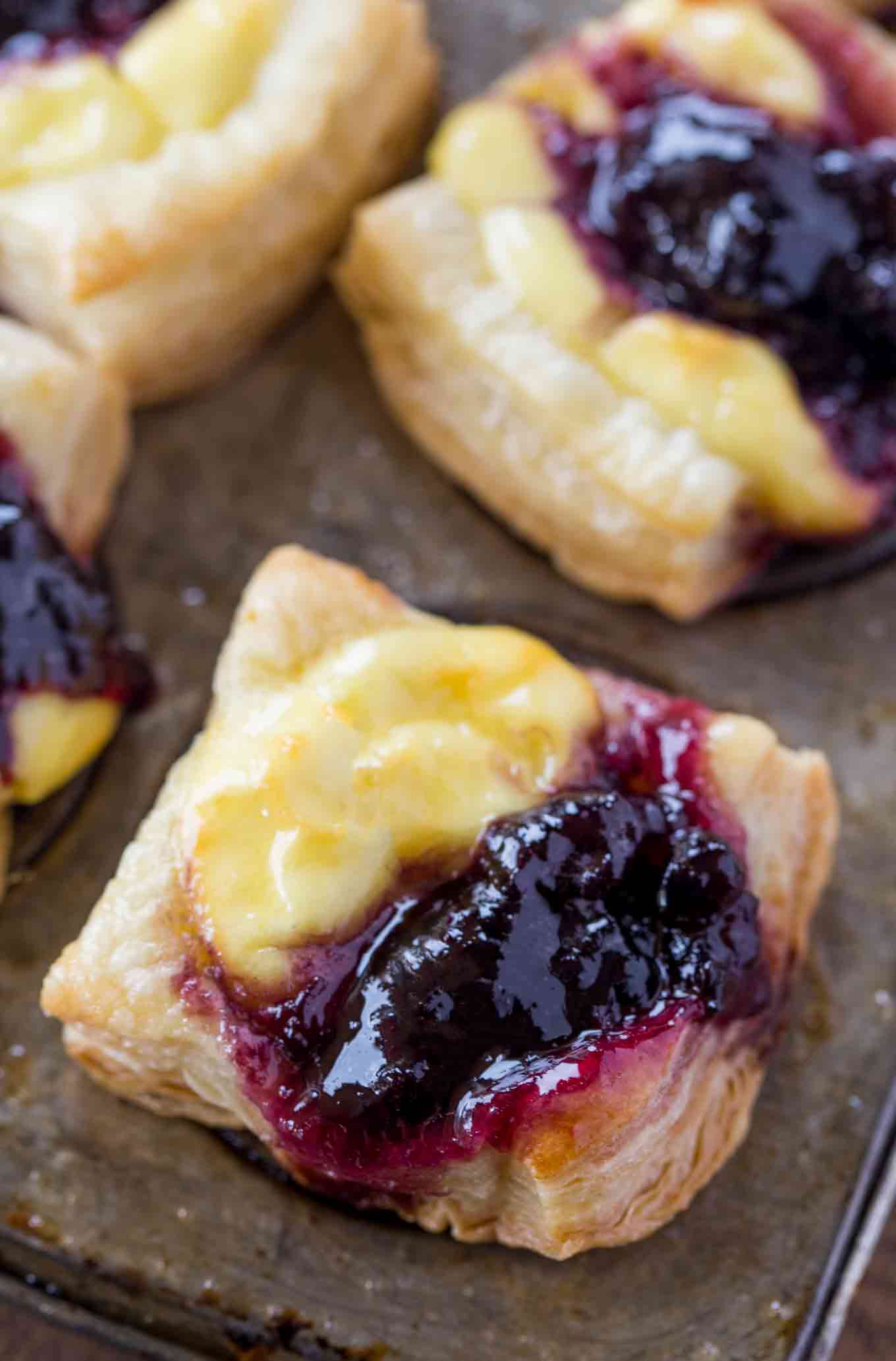 Blueberry Vanilla Goat Cheese Pastry Bites Dinner, then Dessert