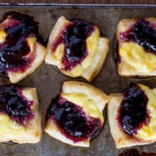 Pastries on a baking sheet.