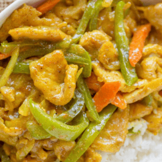 Curry chicken with Veggies on rice