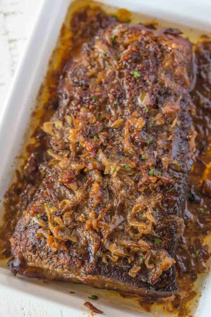 Beef Brisket topped with Caramelized Onions