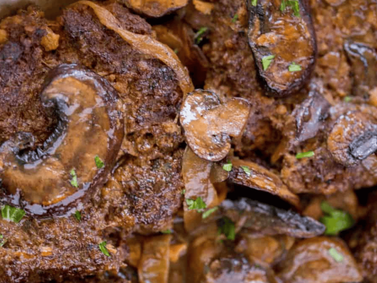 close up of steak