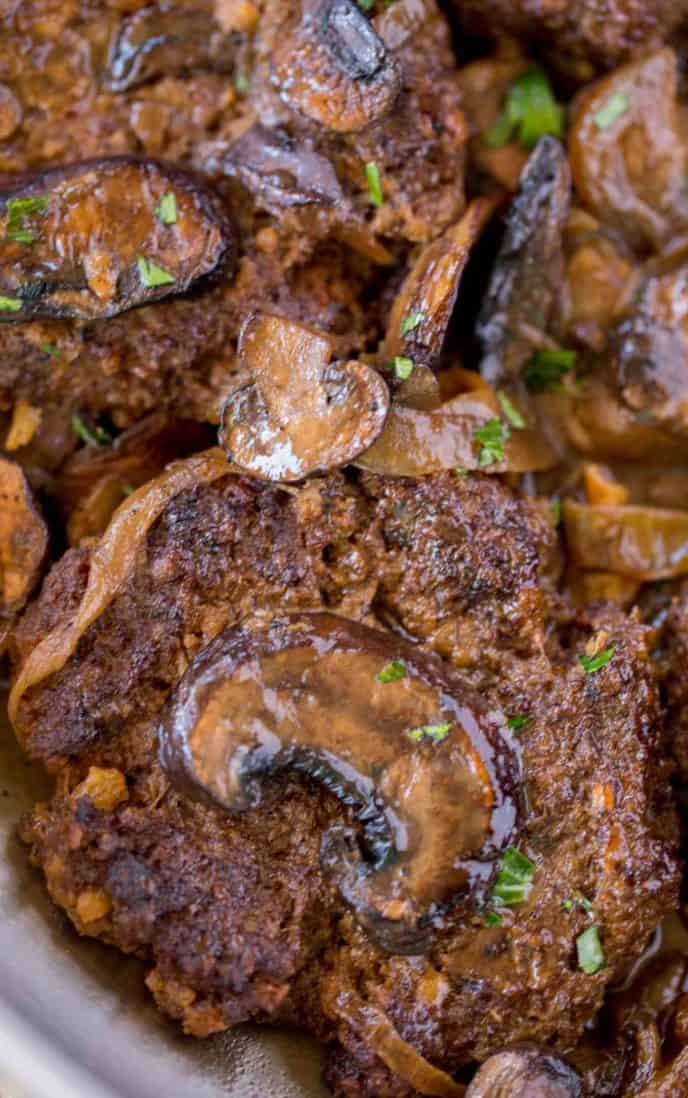 Salisbury Steak aus der Nähe