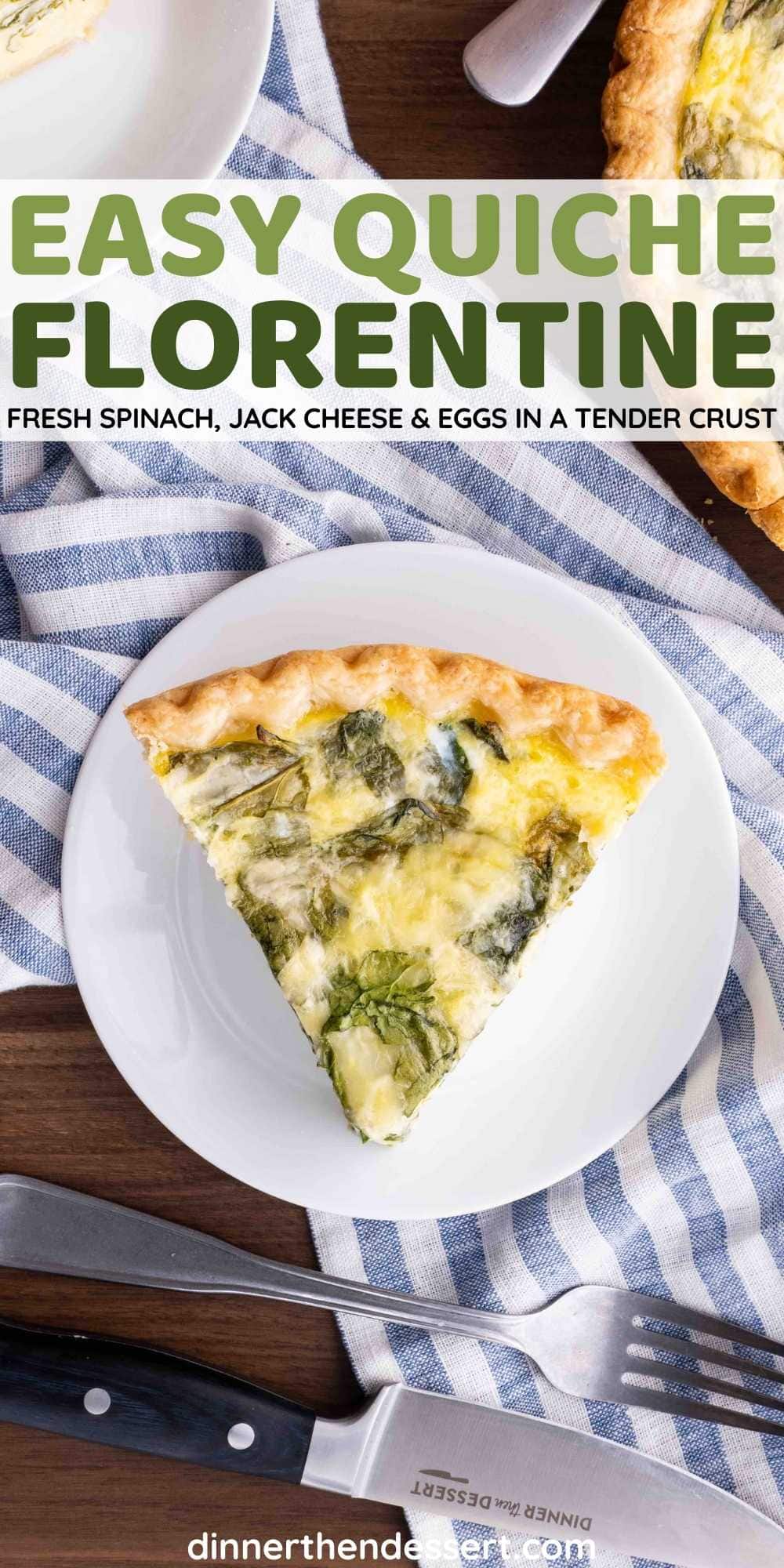 Spinach and egg filling in pie crust plated