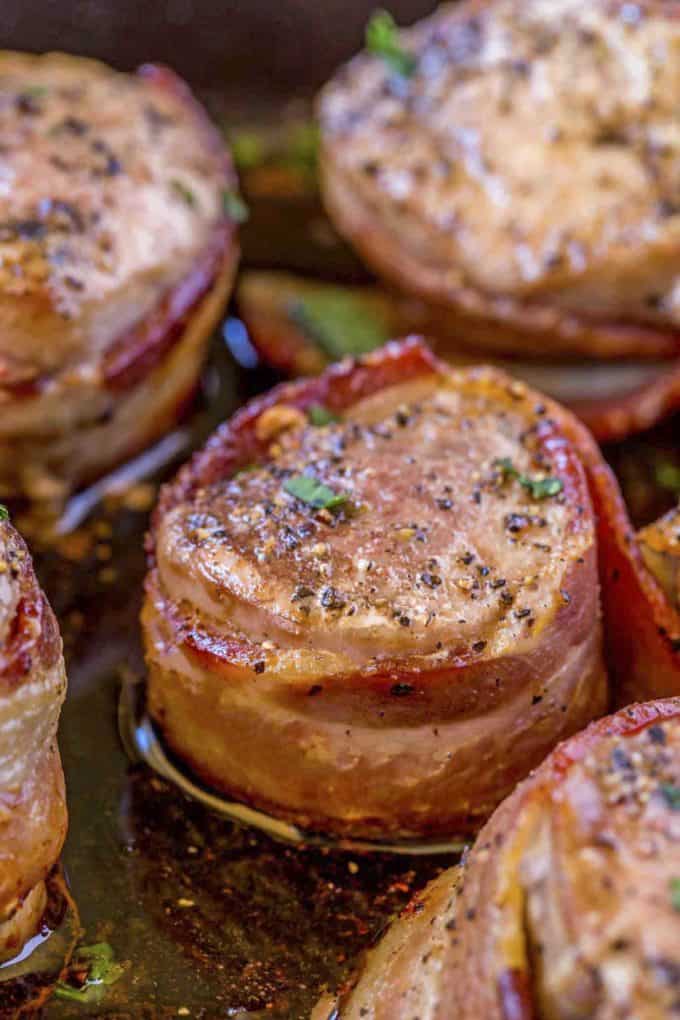 Bacon Wrapped Pork Medallions Recipe- Dinner, then Dessert