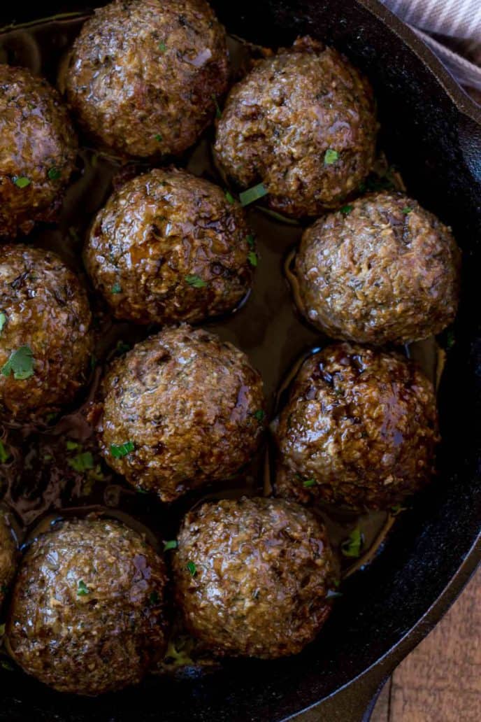 kofta kebabs in skillet