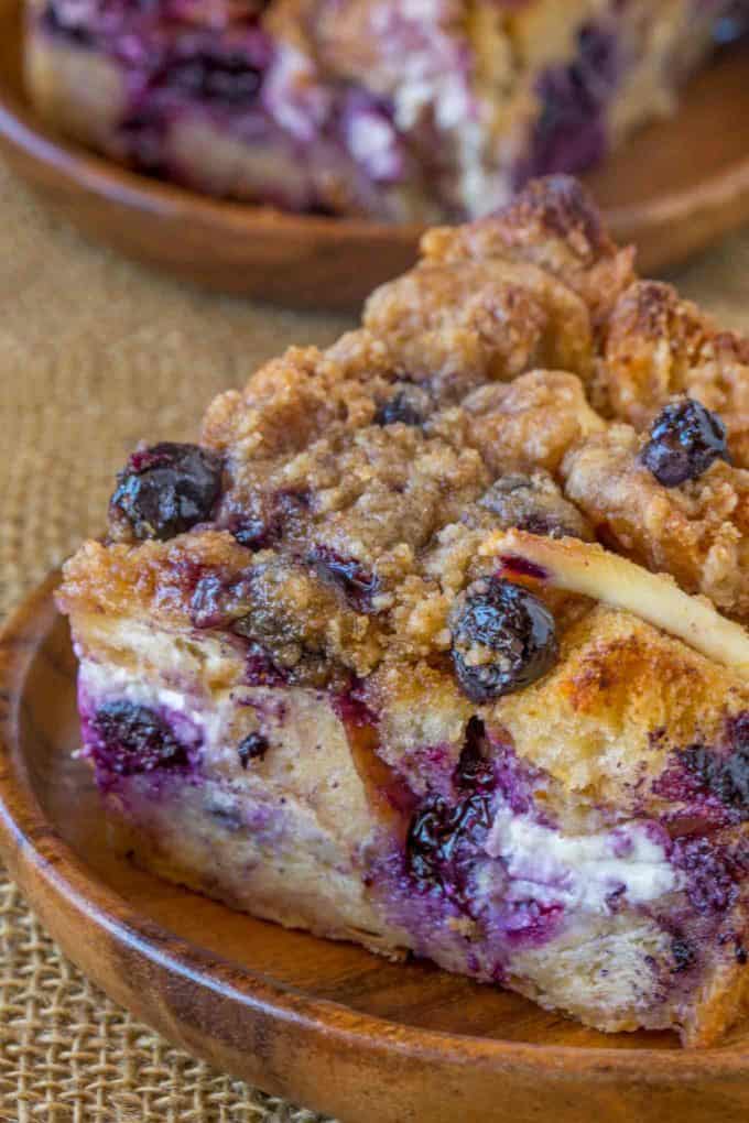Blueberry Cream Cheese French Toast Bake Dinner, then Dessert