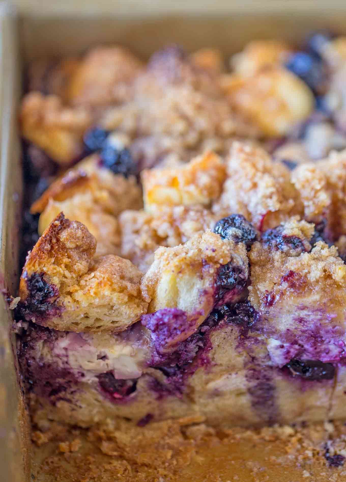 Blueberry Cream Cheese French Toast Bake - Dinner, then Dessert