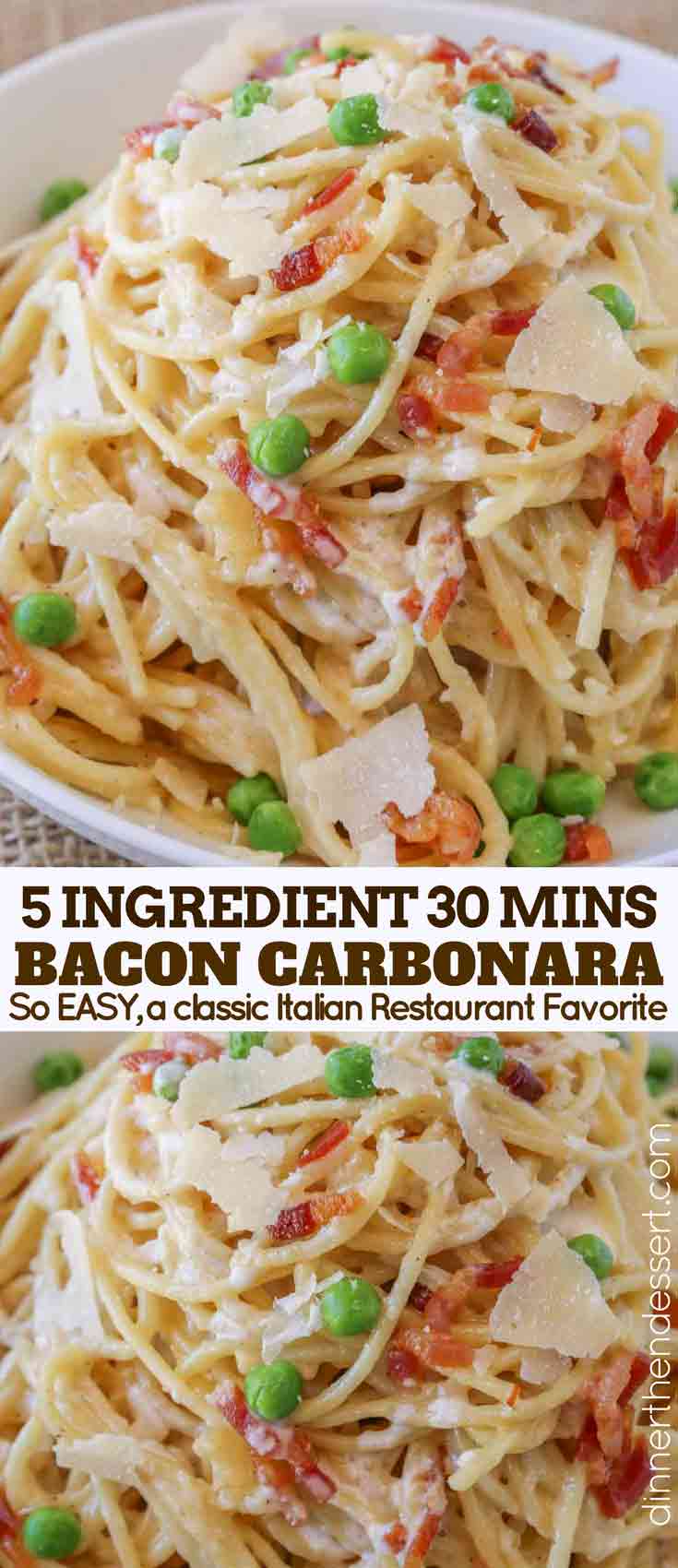 The BEST Bacon Carbonara Pasta (5 Ingredients!) - Dinner 