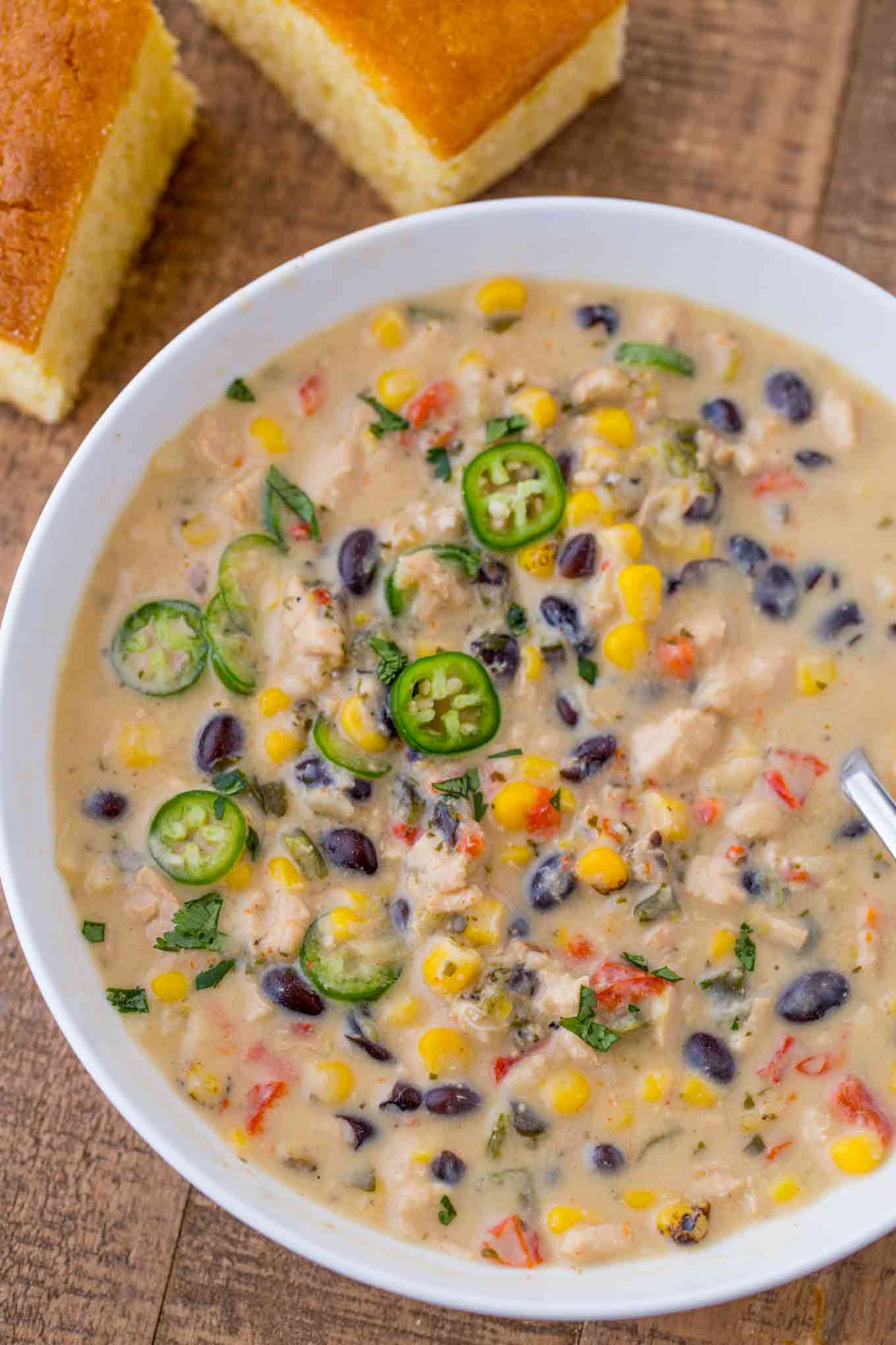 Creamy Chicken Poblano Pepper Soup - Dinner, then Dessert