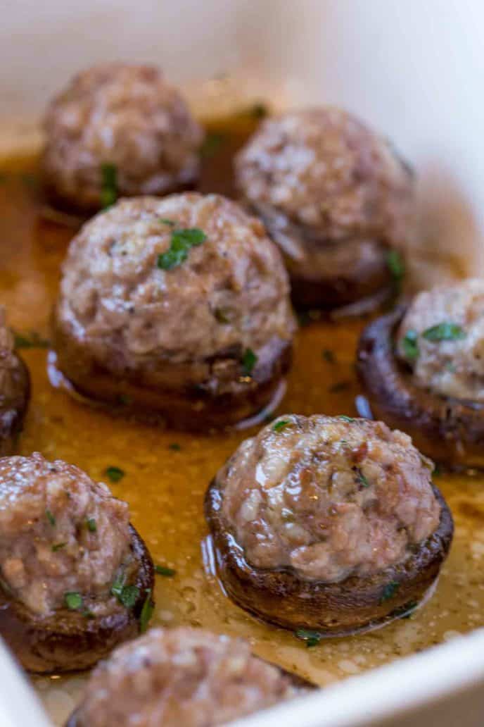 Tray of Italian Stuffed Mushrooms