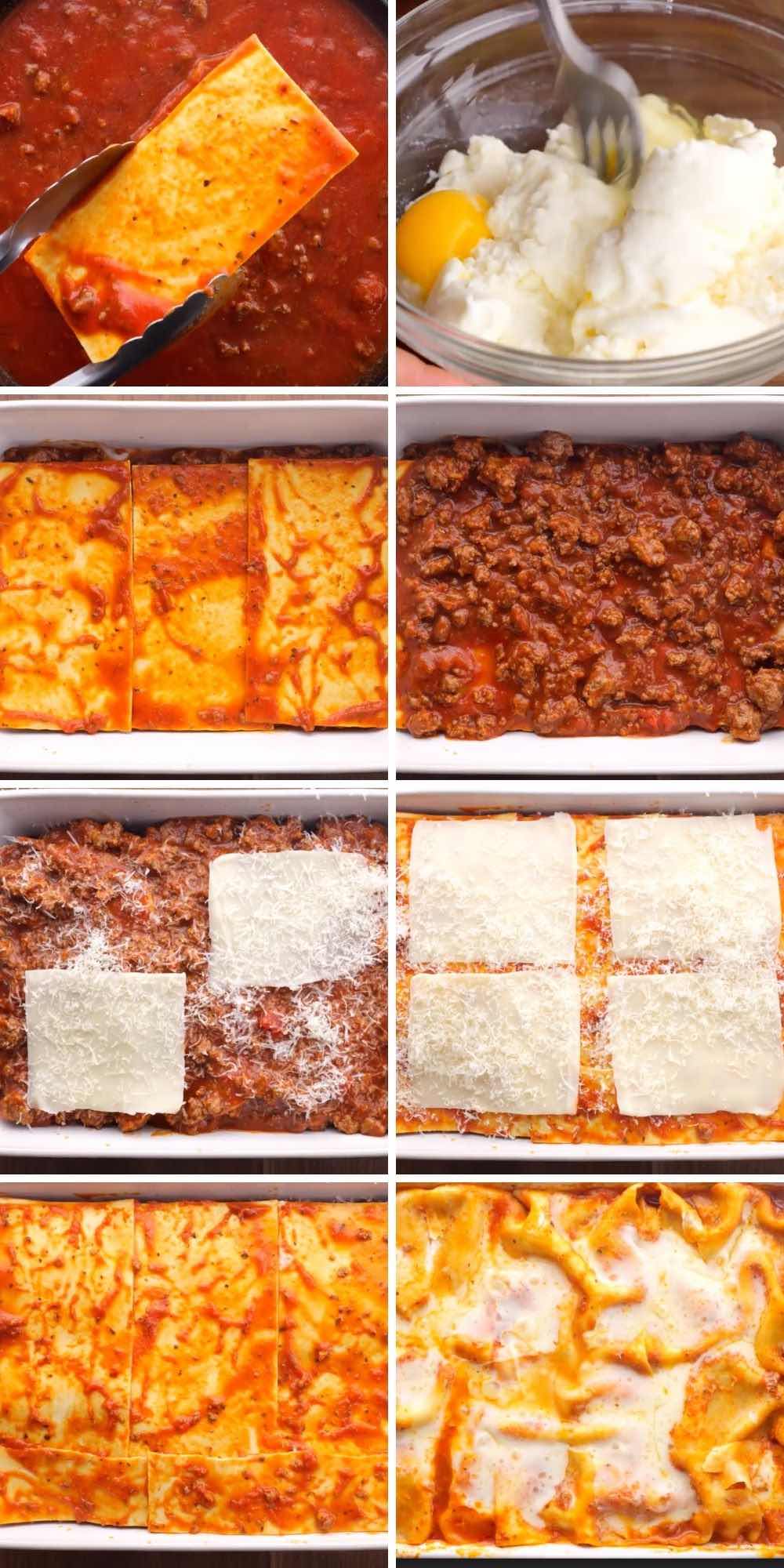 Ultimate Meat Lasagna Collage of assembly