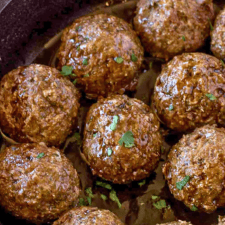 Meatballs in skillet