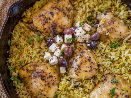 One Pan Mediterranean Chicken and Rice (Quick and Easy) - Olive Tomato