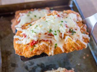 Chicken Parmesan on spatula
