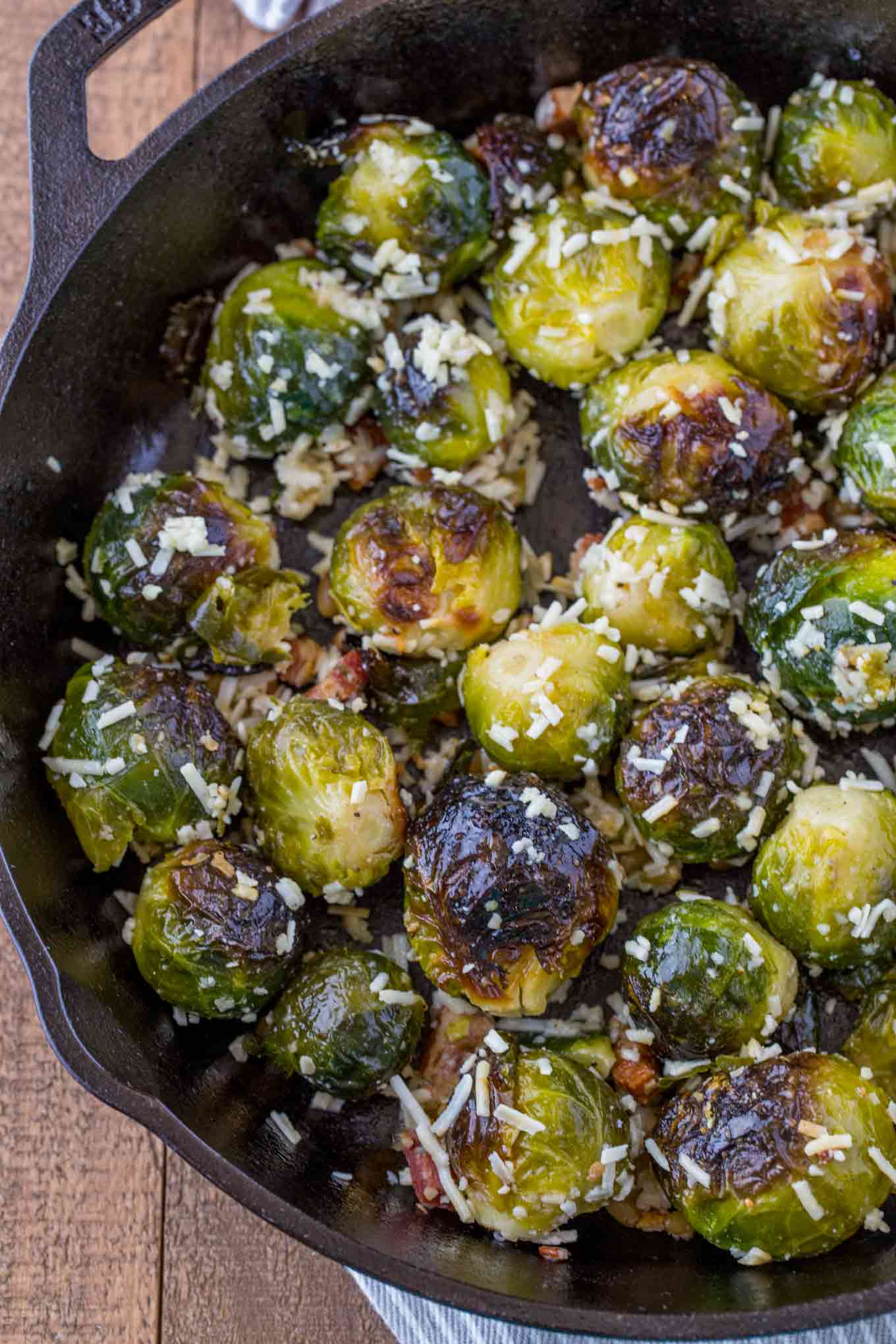 Bacon Parmesan Brussels Sprouts - Dinner, then Dessert