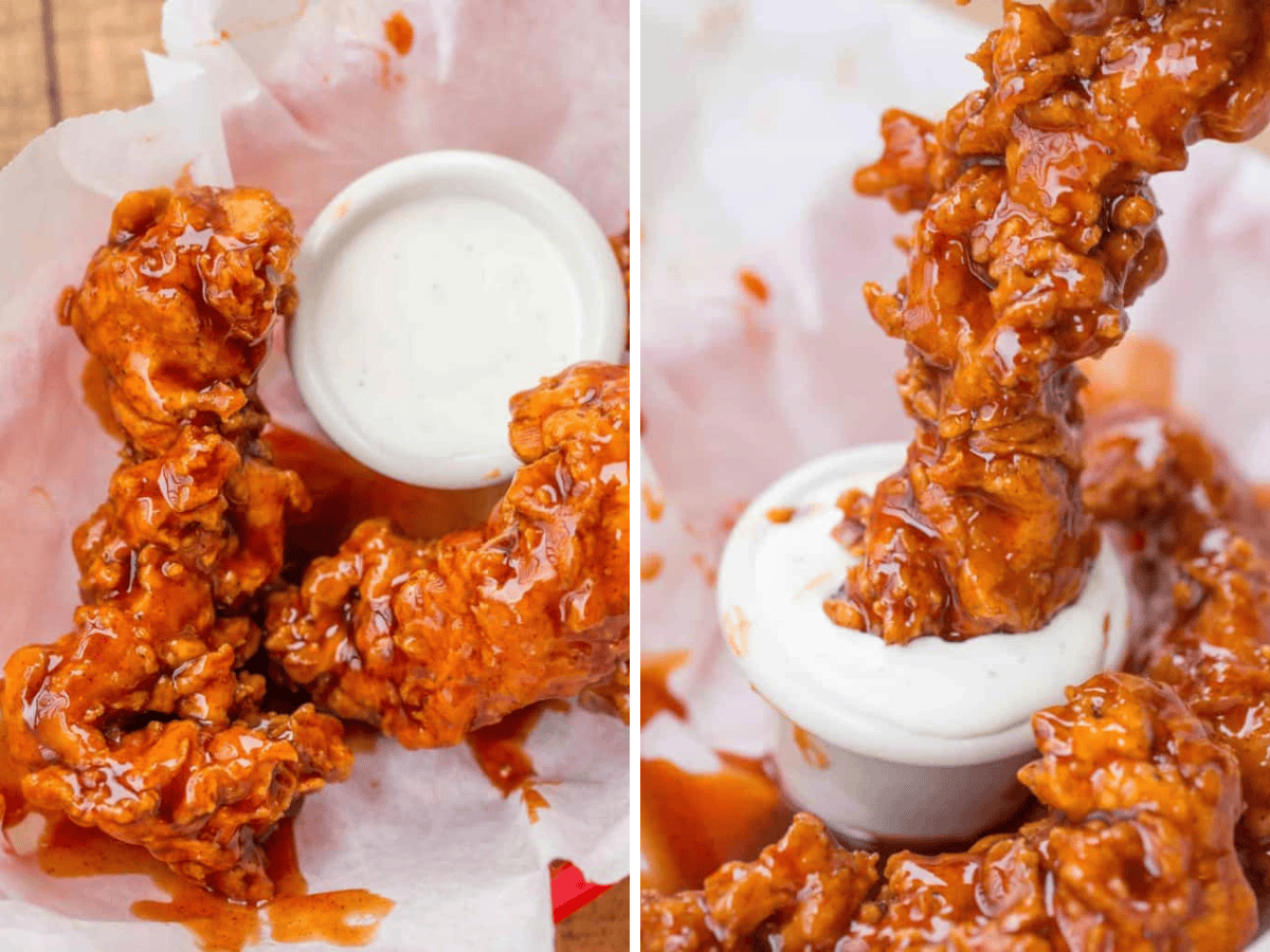 Collage of chicken and sauce