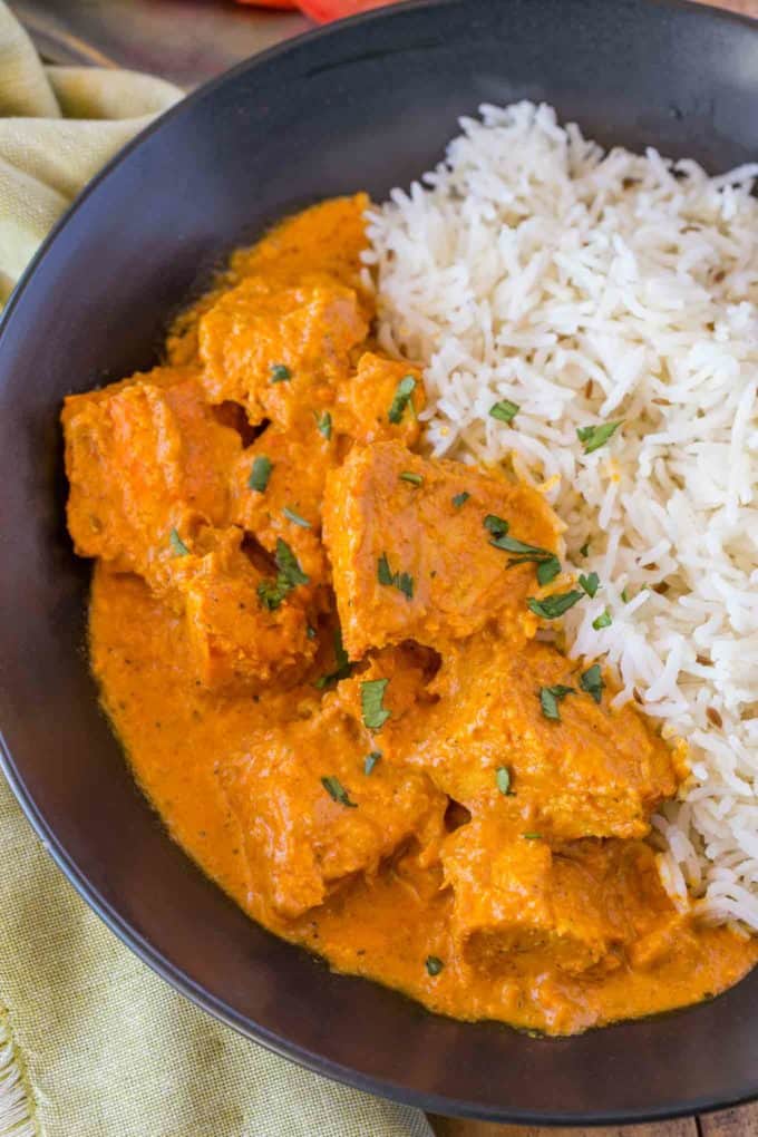 Chicken Tikka Masala in blue bowl