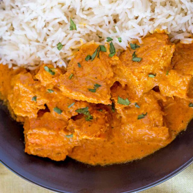 Chicken Tikka Masala with white meat chicken in gravy