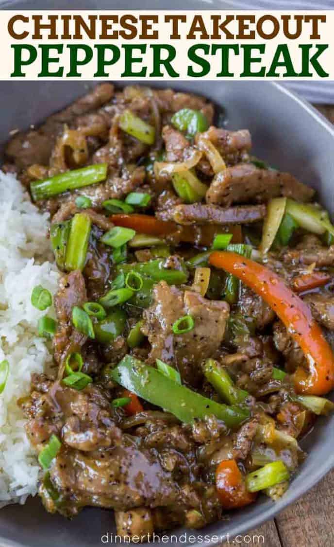 Chinese Pepper Steak - Dinner, then Dessert