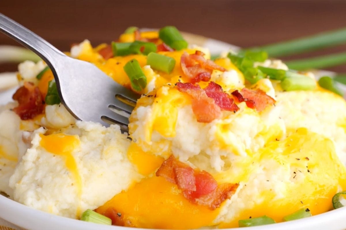 Loaded Mashed Potatoes close up