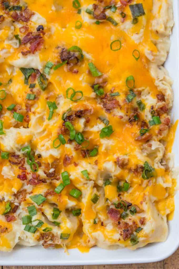 loaded bacon and cheese mashed potatoes