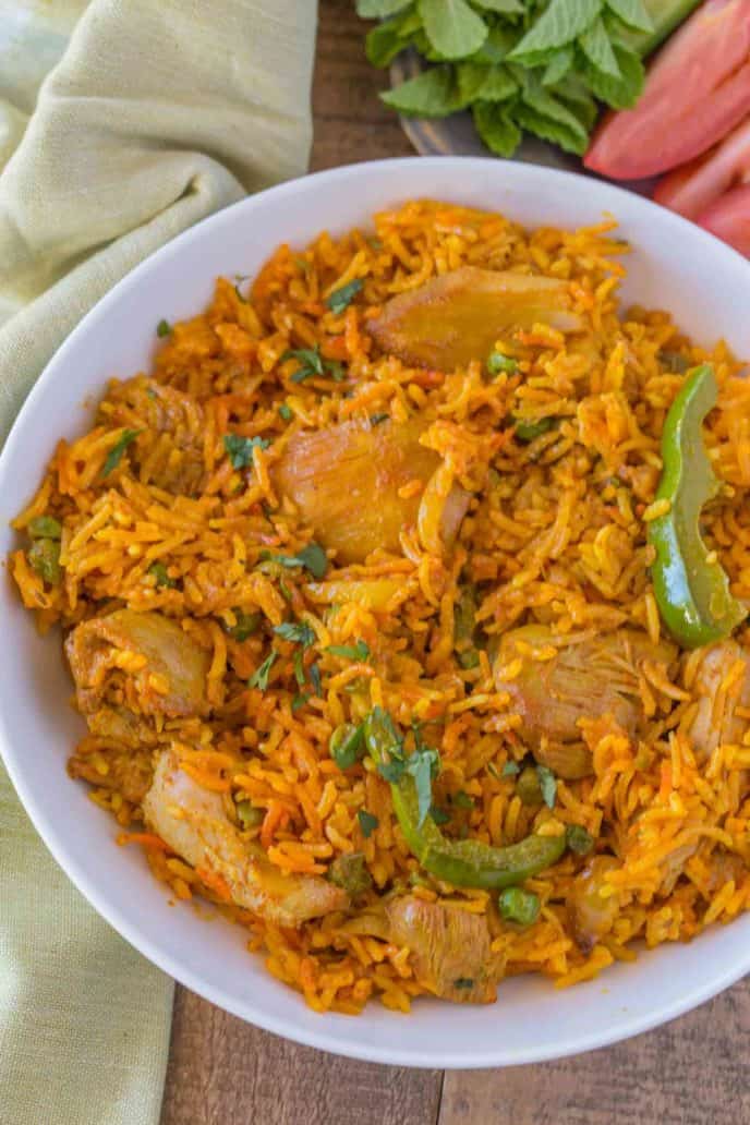 Chicken Biryani on plate