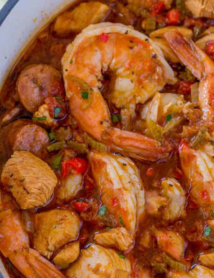 Easy Jambalaya (Chicken, Shrimp and Andouille) Recipe [VIDEO] - Dinner ...