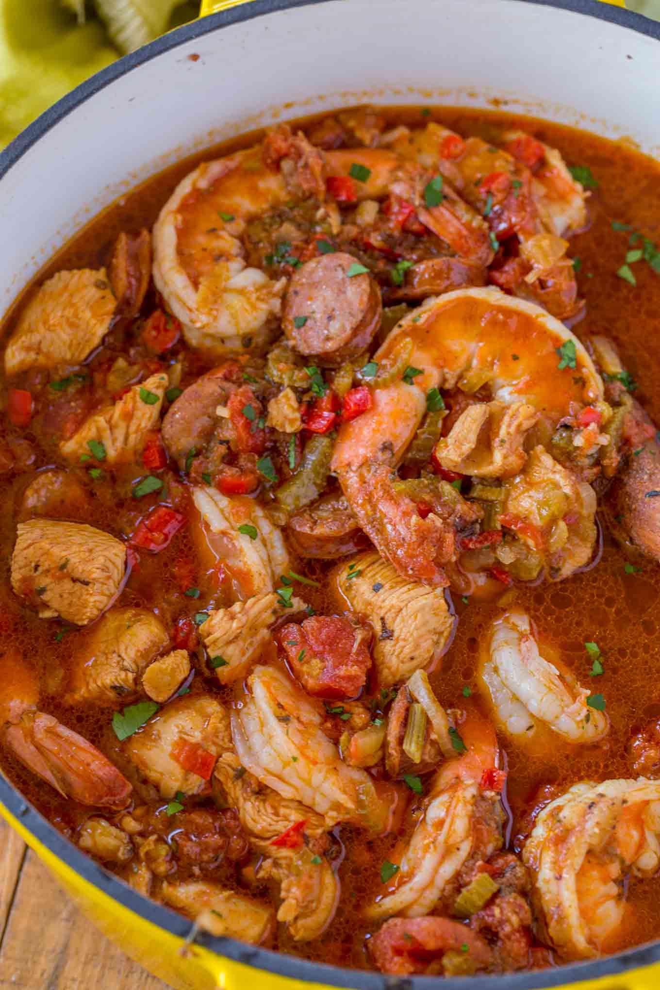 Easy Jambalaya Recipe (Chicken, Shrimp and Andouille Sausage)