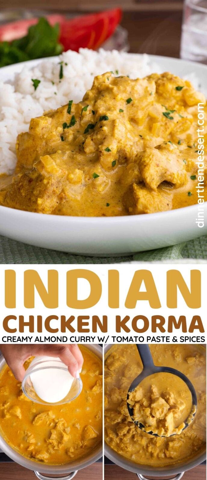 Indian Chicken Korma Collage