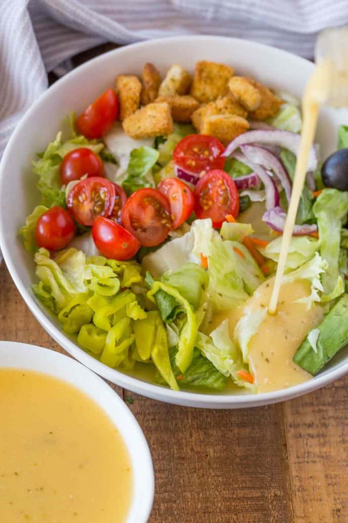 Copycat Olive Garden Salad and Dressing - Devour Dinner