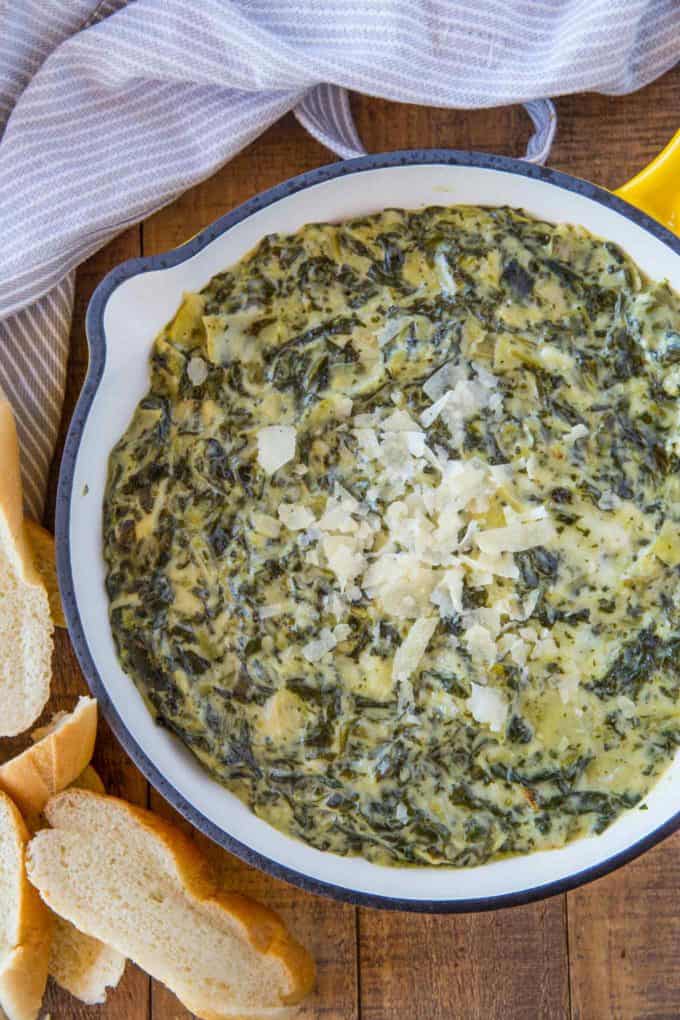 Spinach Artichoke Dip Recipe (5 min Prep!) [VIDEO] - Dinner, then Dessert