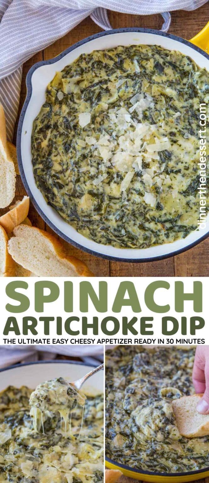 Spinach Artichoke Dip Recipe (5 min Prep!) [VIDEO] - Dinner, then Dessert