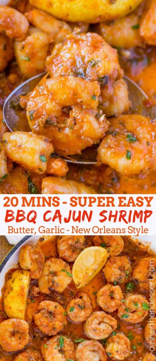BBQ Cajun Shrimp Dinner, then Dessert
