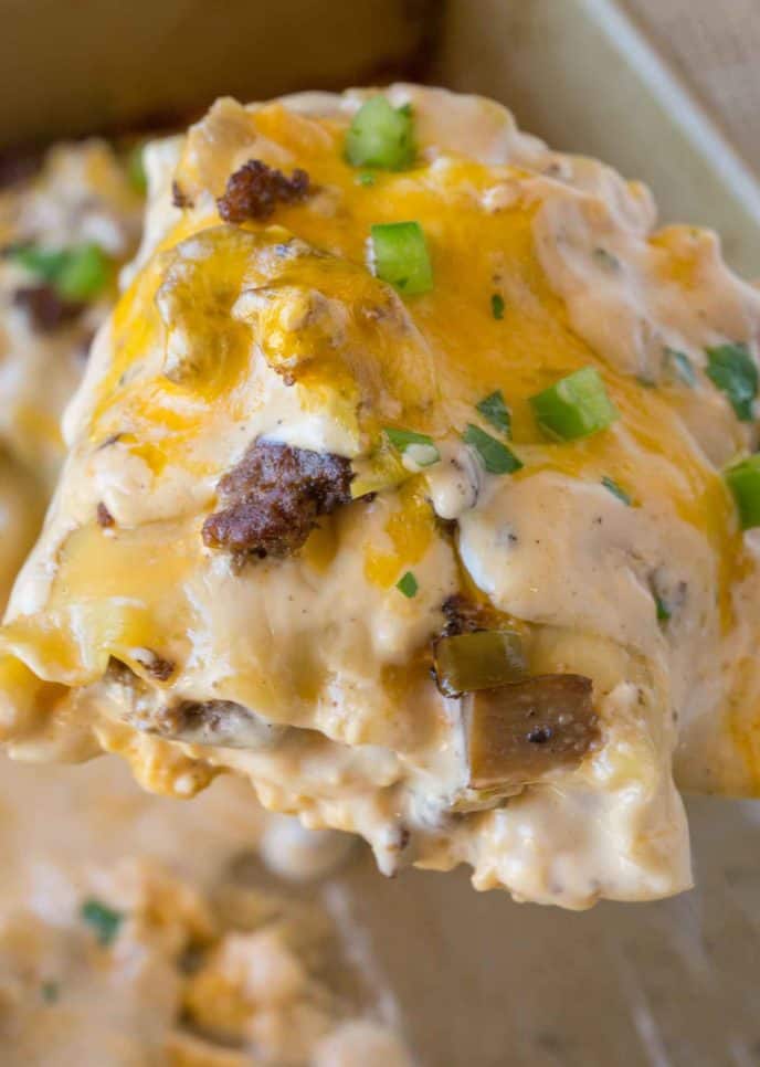 Philly Cheesesteak Lasagna