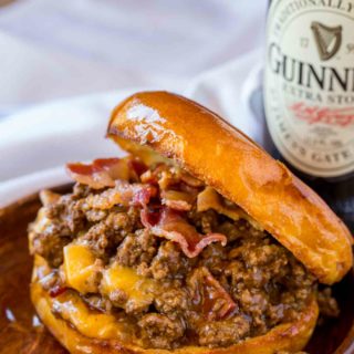 Sloppy Joes with bacon, beer and cheese