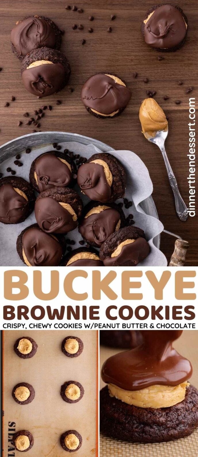 Buckeye Brownie Cookies Collage